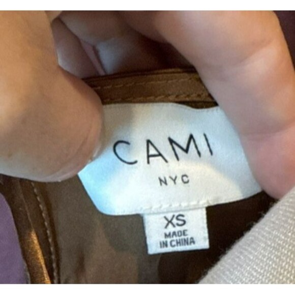 Cami NYC Womens Spaghetti Strap Lace Trim Silk Camisole Top Caramel Size XS - Picture 8 of 10